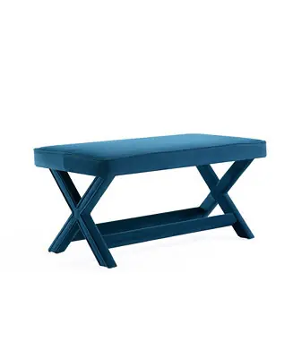 Abigail 42.12" Velvet Upholstered Double Ottoman Bench Clearance