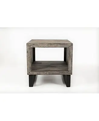 Final Sale Mulholland Drive Modern Distressed Solid Wood End Table