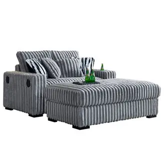 1 Pc. Upholstered Comfy Sleeper with Back & Toss Pillows, Bluetooth Speaker & Wireless Charger Loveseat with Ottoman Hot Deal
