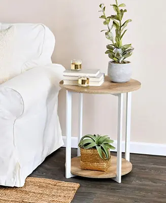 Limited Edition Round End Table with Storage Shelf