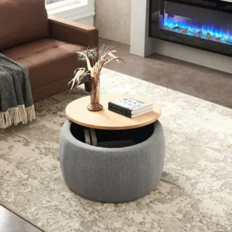 2-in-1 Storage Ottoman, End Table and Ottoman Final Sale