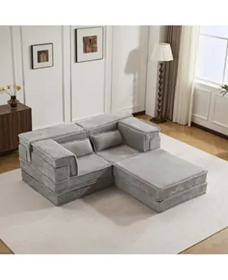 Trending Streamdale Sofa, Convertible Floor Sofa Bed, Modular Sectional, No Assembly, Grey