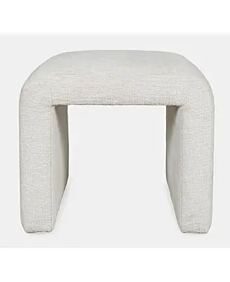 Luxury Curved Upholstered Waterfall Jacquard Petite Ottoman Bench - Set of 2 Seasonal Sale