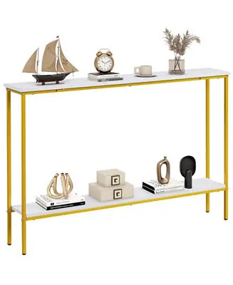 Professional Grade Console Table with Shelf with Dual Anti-Tipping Kits