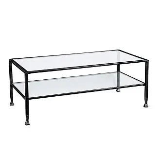 Top Pick Brookford Metal and Glass Rectangular Open Shelf Cocktail Table