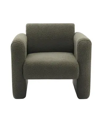 Professional Grade Modern Lambskin Chair Padded Reading Armchair with Pillow