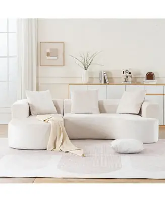 While Supplies Last Modular Sectional Sofa L-Shape Chaise Beige Corduroy