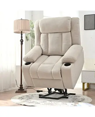 Hot Deal Power Lift Recliner Chair for Elderly, Electric Lift Chair with Extended Footrest & Remote, 330lb Capacity Snowflake Velvet Recliner