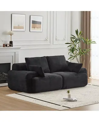 Modern Memory Foam Corduroy Sectional Sofa (Black Hot Deal