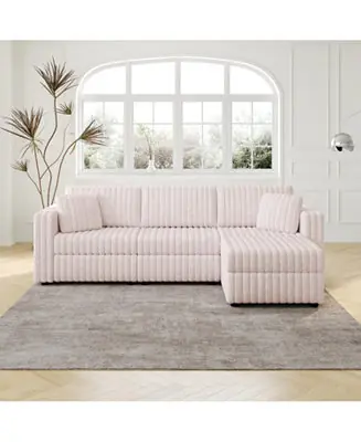 Special Discount 106" 2-Piece Fabric Upholstered Sofa & Ottoman Set