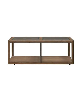 Bayhill Trellis Cocktail Table for Living Room - Honey w/ Black Metal Accents In Demand
