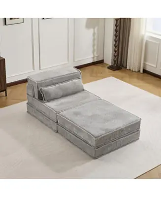 Low Price Streamdale Compression Sofa, Convertible Floor Sofa Bed, Modular Sectional Sofa, Grey