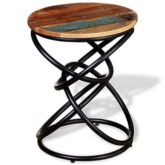 End Table Multicolor Solid reclaimed wood top Medium Durable Grab Now