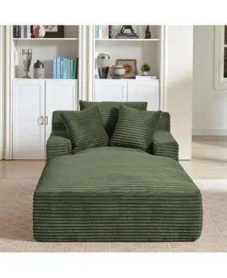 Oversized Corduroy Chaise Lounge Sofa - Comfy Sleeper Couch In Demand