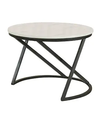 Original 17.75" Marble Round Accent Table with Marble Top