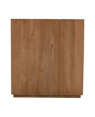 Modern Sequoia 22" Solid Wood Modern Rustic Cube Carved End Table
