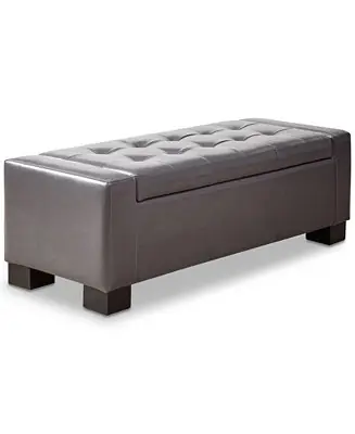 Clay Faux-Leather Storage Ottoman Must Have