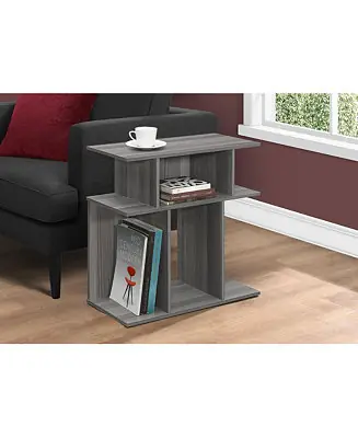 Order Now Accent Table, Side, End, Nightstand, Lamp, Living Room, Bedroom, Grey Laminate, Contemporary, Modern