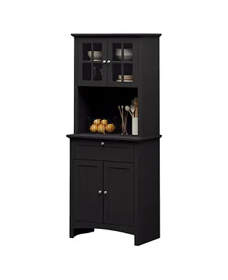 Low Price Wooden Kitchen Storage Cabinet with Adjustable Shelves for Dining Room and Pantry