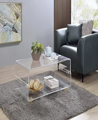 Limited Offer Fox Hill Trading Steven 39" Waterfall Acrylic Coffee Table