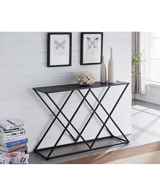 Fast Shipping Calvert Textured Black Console Display Table, Black