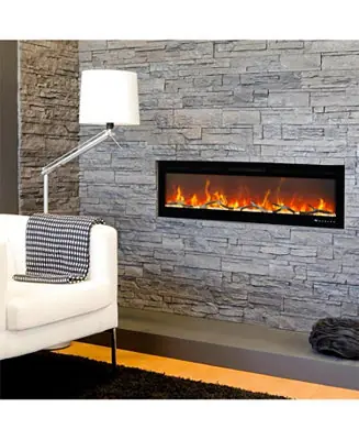 Bulk Order 72" Recessed & Wall Mounted Electric Fireplace, Smart WiFi & Remote Control, Multicolor Flame, 750/1500W