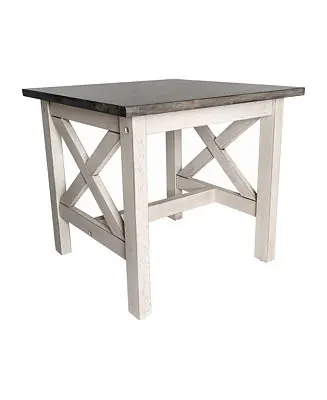 Special Discount Matty Rustic End Table, Farmhouse Style Solid Wood Accent Table