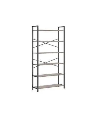 Bookshelf, Home Office Bookcase, Storage Rack With Steel Frame, For Living Room Bargain