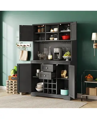 Crafted Farmhouse Coffee/Wine Bar Cabinet with Storage