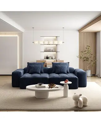 Modern Oversized Chenille Sectional Sofa with Chaise & Pillows Free Delivery