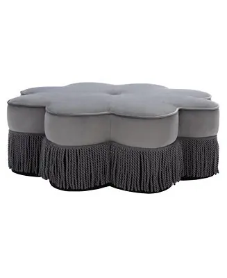 1 PC Velvet Tanith Flower Ottoman Best Price