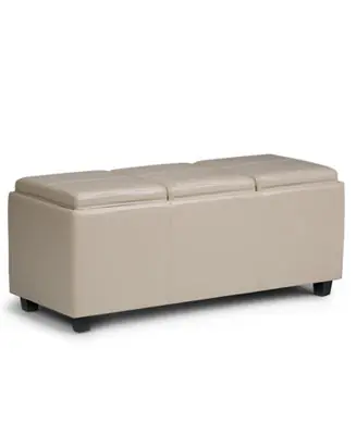Avalon Faux Leather Storage Ottoman with 3 Trays Exclusive