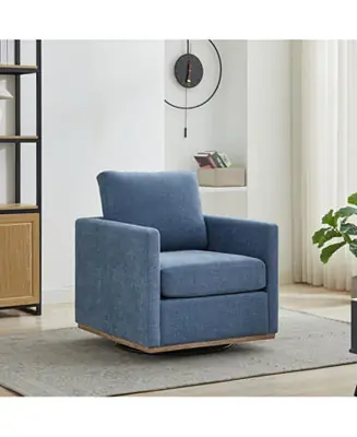 Free Shipping 30.7" Swivel Accent Chair - Blue