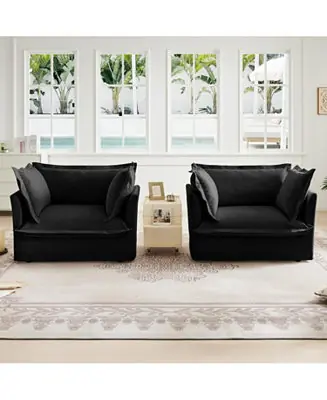 Set of 2 Slipcovered Armchairs Premium