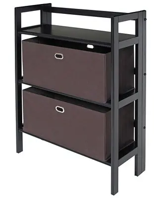 Fresh Stock Torino 3-Pc Set Folding Bookcase with Fabric Basket