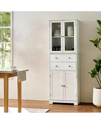 Handmade 67" MDF Tall Freestanding Kitchen Pantry Cabinet
