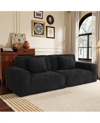 Streamdale 106.3" Large Striped Fabric Compression Sofa - Modern, Comfortable Living Room Furniture Popular