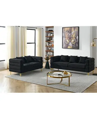 + 2-seater Combination sofa.BLACK teddy Latest