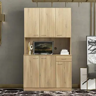 6-Door Kitchen Cabinet with Drawer & Shelves Crafted