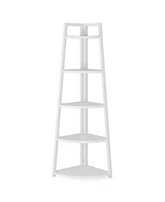 Corner Bookshelf 5-Tier Standing Shelving Unit for Living Room, Kitchen, Home Office, Indoor Plant Stand Today Only