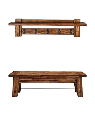 Durango Industrial Wood Coat Hook Shelf and Bench Set Top Pick