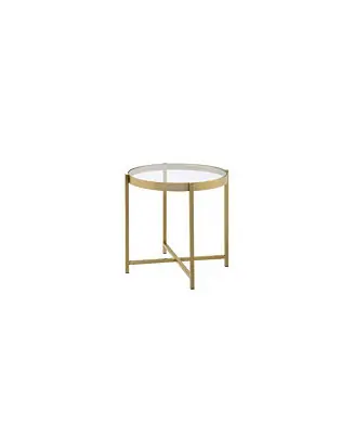 Contemporary Round Accent Table in Powder-Coated Metal Secure Checkout