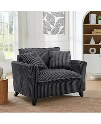 Streamdale Gray Corduroy Lazyman Sofa Chair Clearance