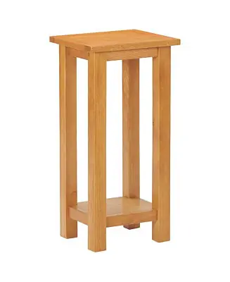 Worldwide Shipping Side Table 10.6"x9.4"x21.7" Solid Oak Wood