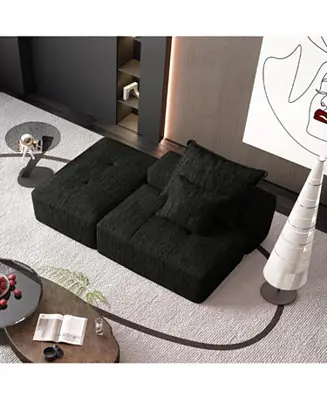 Free Returns Modern Chenille Modular Sectional Sofa with Pillows
