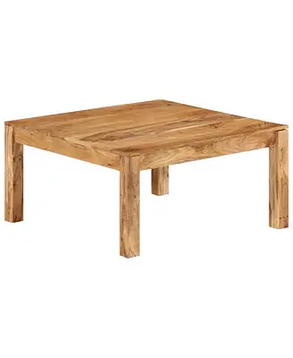 Final Sale Coffee Table 31.5"x31.5"x15.7" Solid Acacia Wood
