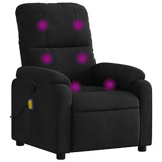Free Delivery Massage Recliner Chair Black Microfiber Fabric