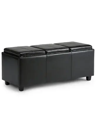 Avalon Faux Leather Storage Ottoman with 3 Trays Final Sale