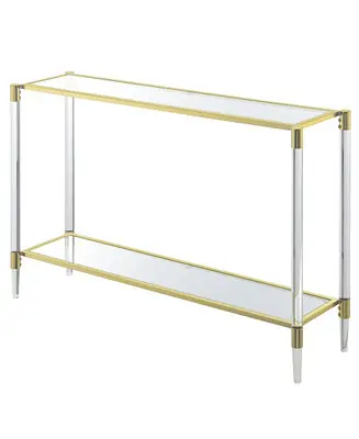 Fan Favorite 44.25" Glass Royal Crest 2 Tier Acrylic Console Table
