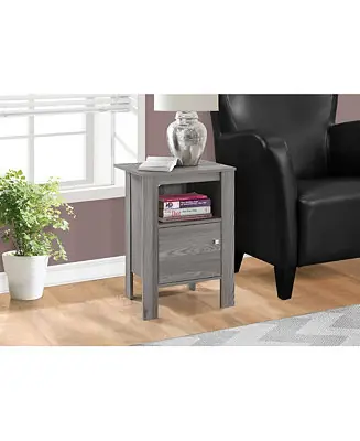 Accent Table, Side, End, Nightstand, Lamp, Storage, Living Room, Bedroom, Grey Laminate, Transitional Authentic